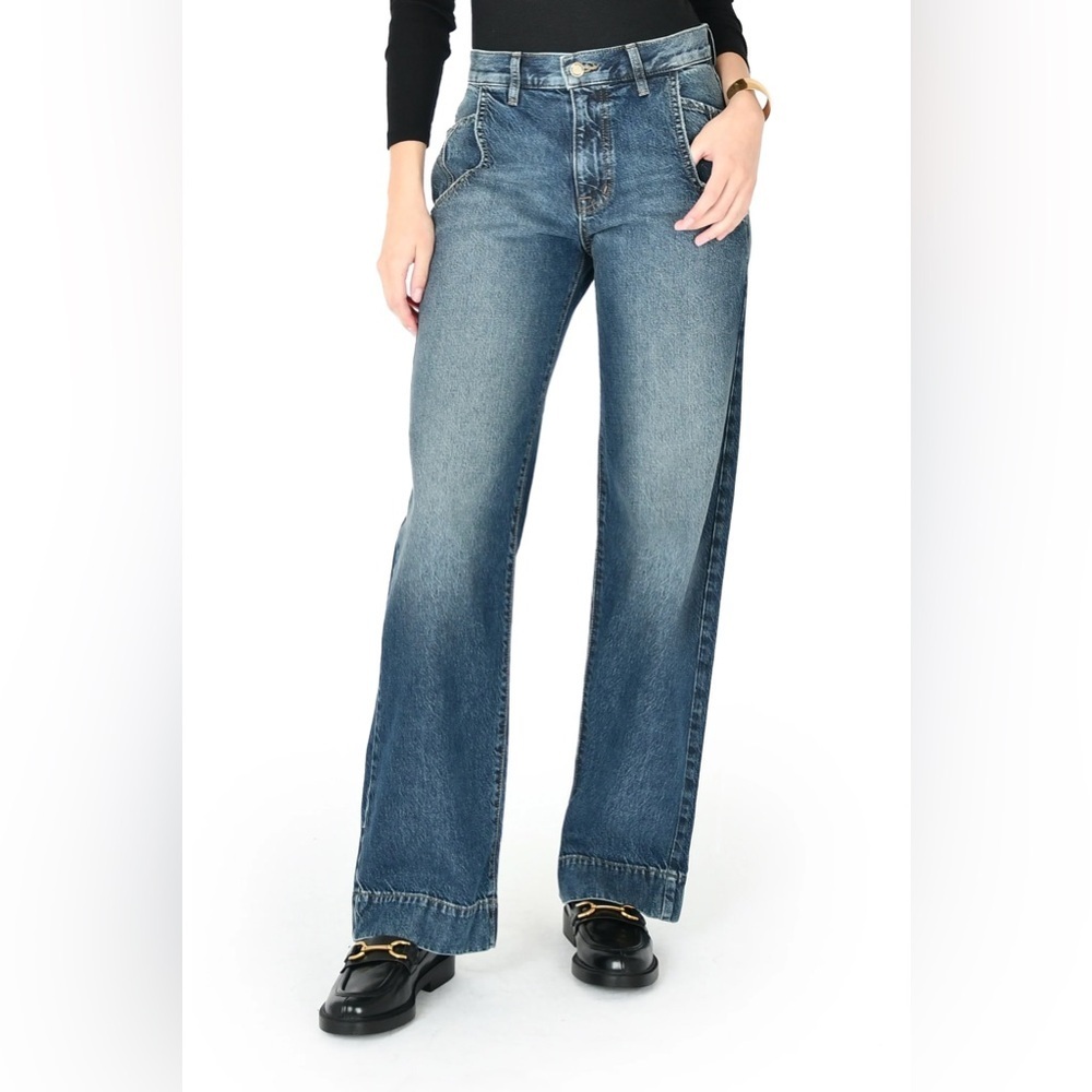 NEW Modern American Torrey Wide Leg Denim Jeans Mulholland Blue 26
